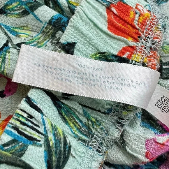 Swim by Cacique Tropical Flamingo Midi Skirt 18/20 Multicolor Floral Side Slits - Picture 9 of 9